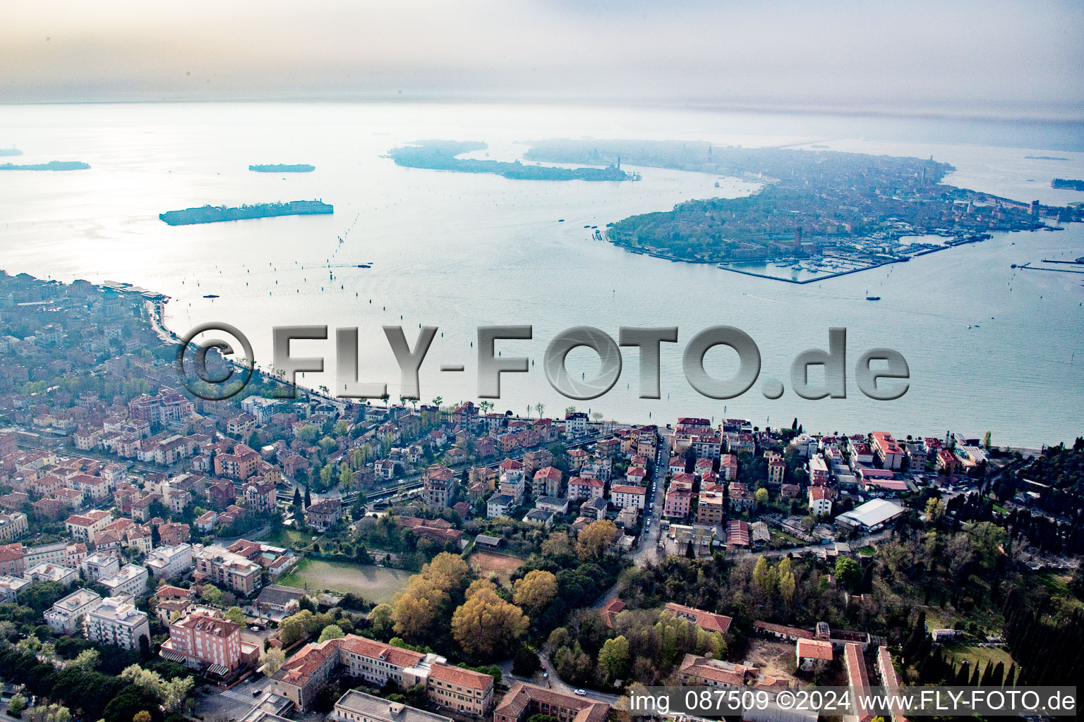 Luftbild von San Nicolò di Lido im Bundesland Venetien, Italien