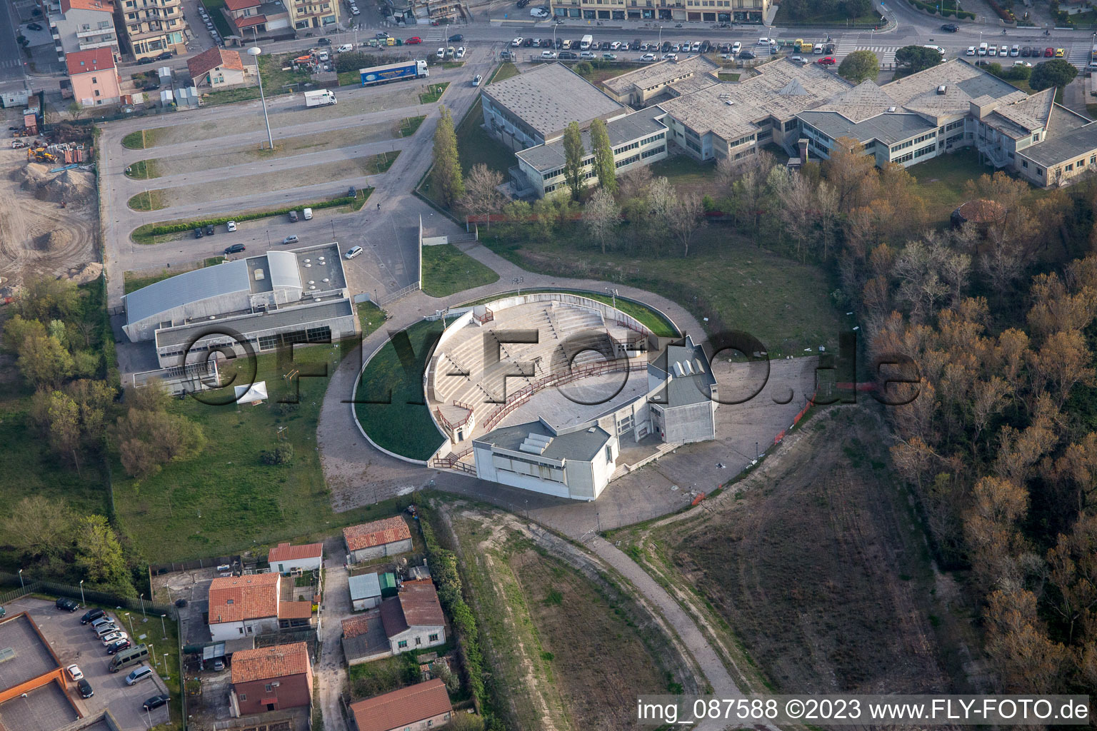 Sottomarina im Bundesland Venetien, Italien aus der Drohnenperspektive