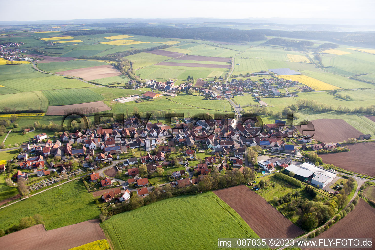 Luftbild von Ampferbach im Bundesland Bayern, Deutschland