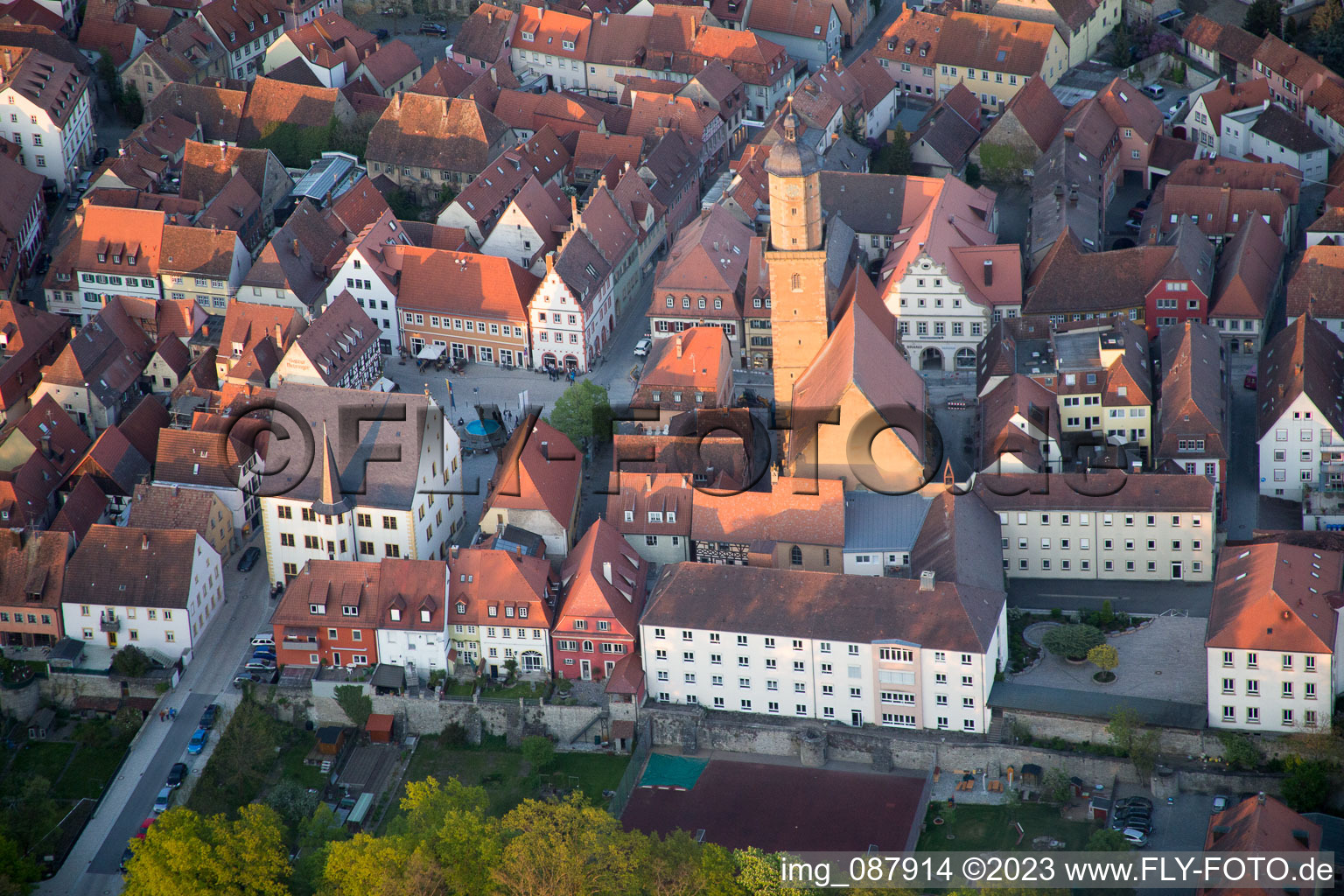 Luftbild von Volkach im Bundesland Bayern, Deutschland