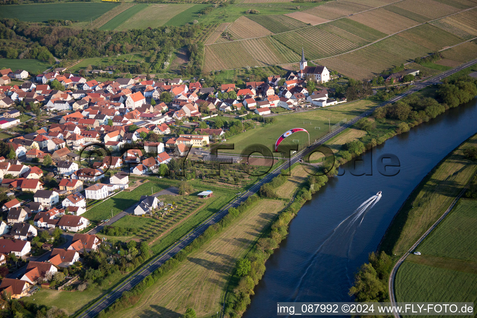 Drohnenbild von Wipfeld im Bundesland Bayern, Deutschland