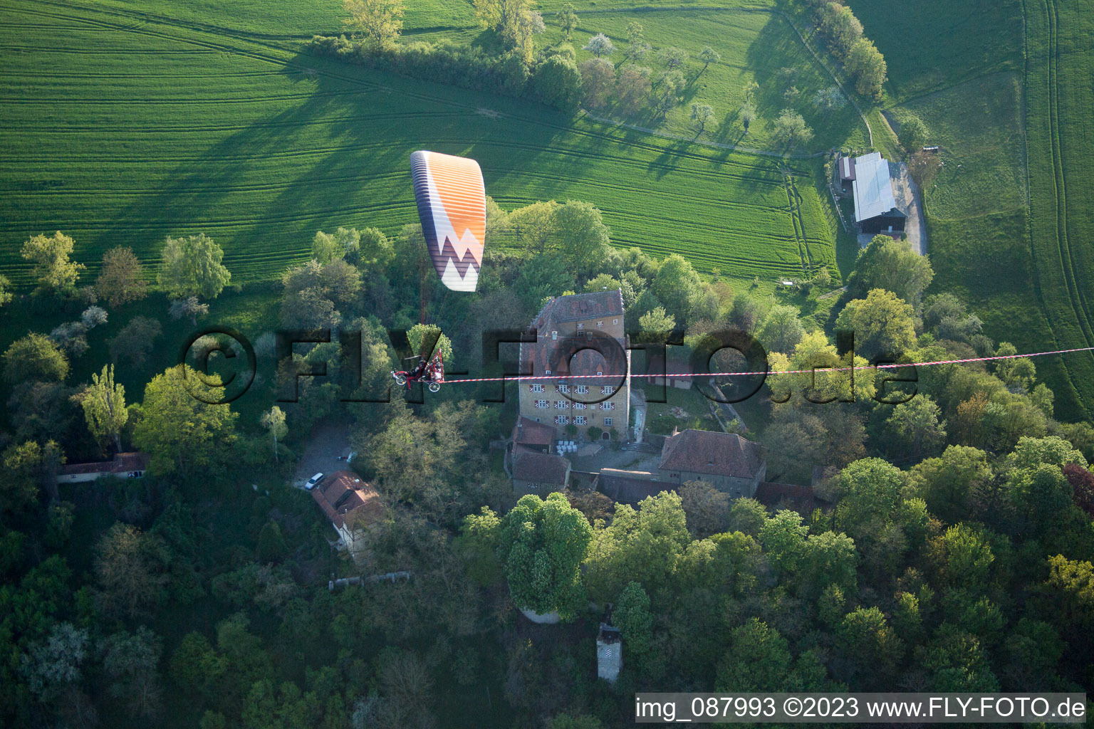 Drohnenbild von Wipfeld im Bundesland Bayern, Deutschland