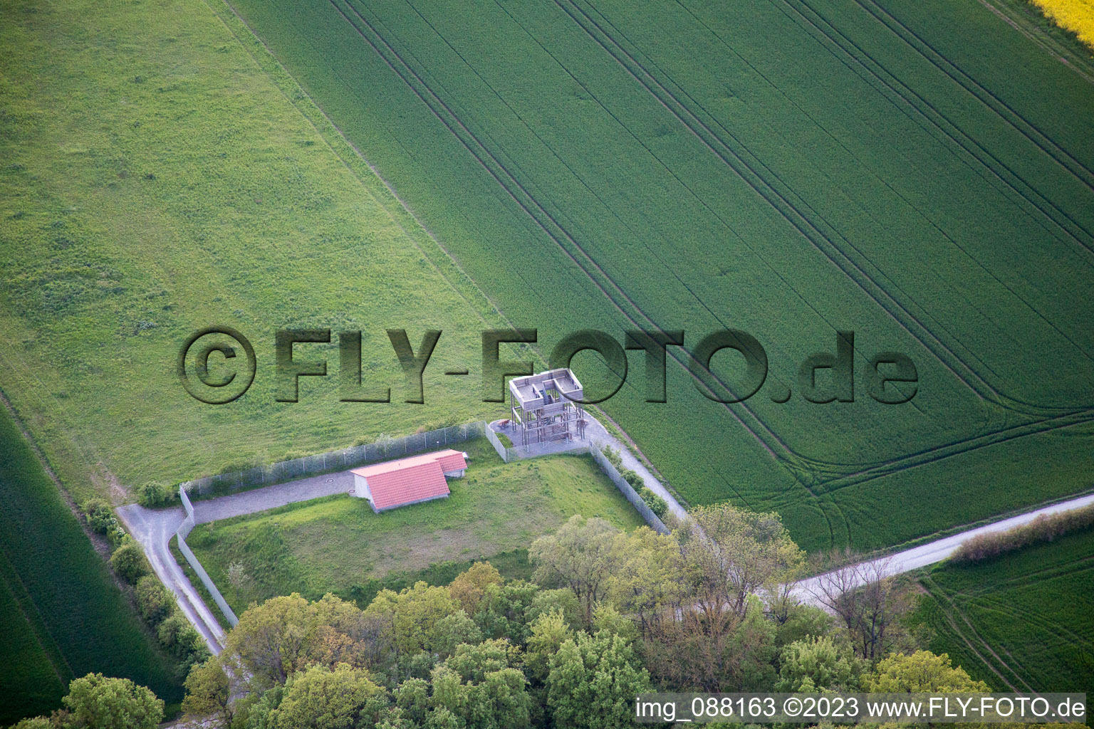 Luftbild von Sennfeld, Aussichtsturm im Bundesland Bayern, Deutschland
