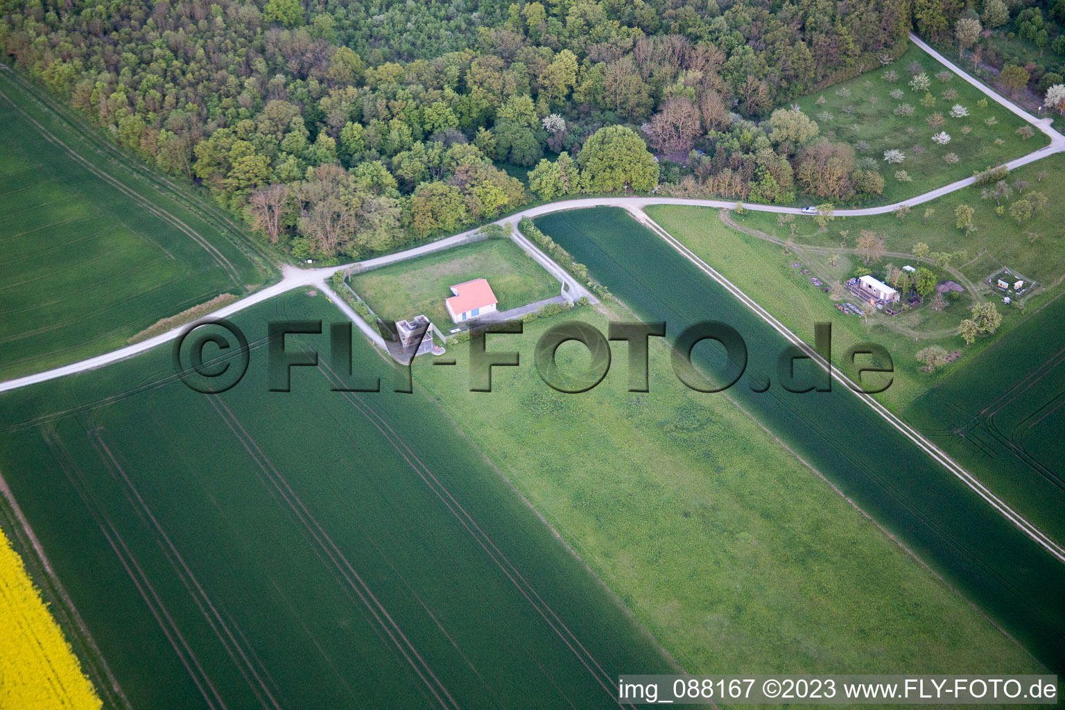 Luftaufnahme von Sennfeld, Aussichtsturm im Bundesland Bayern, Deutschland