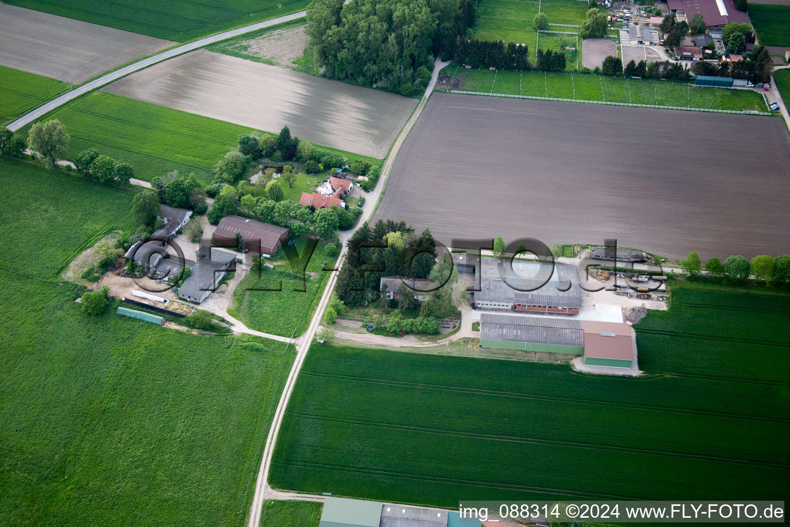 Lorsch im Bundesland Hessen, Deutschland vom Flugzeug aus