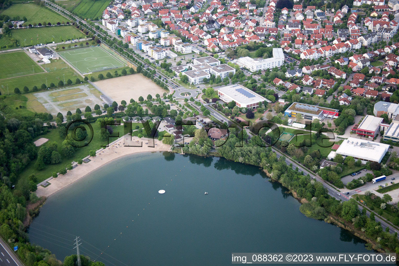 Bensheim im Bundesland Hessen, Deutschland aus der Drohnenperspektive