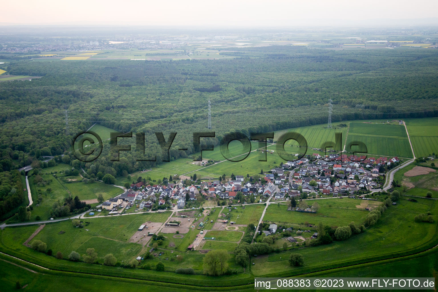 Luftbild von Fehlheim im Bundesland Hessen, Deutschland