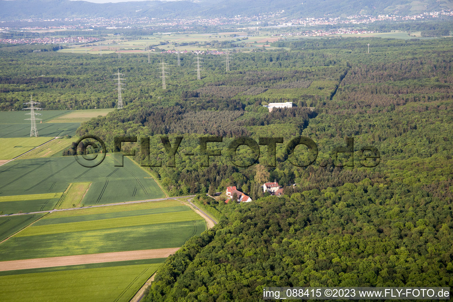 Luftbild von Groß-Rohrheim im Bundesland Hessen, Deutschland