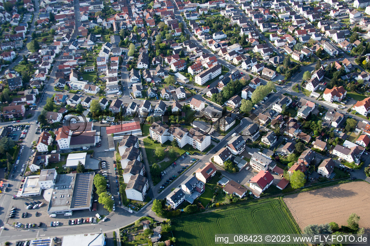 Pfungstadt im Bundesland Hessen, Deutschland von oben