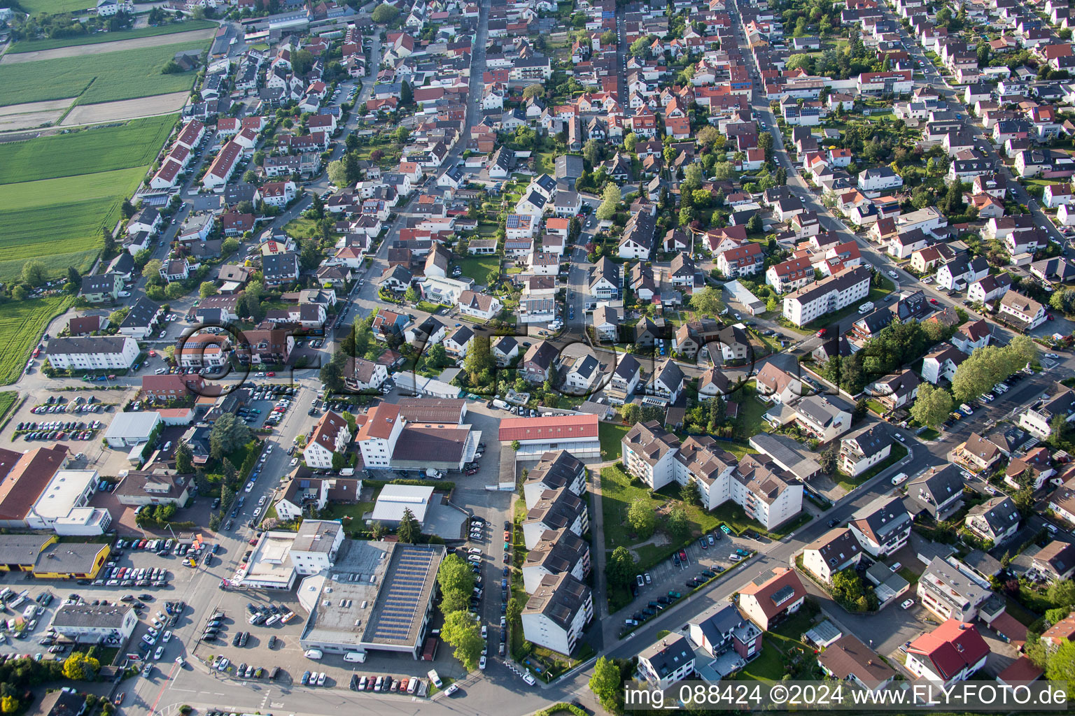 Stadtansicht vom Innenstadtbereich in Pfungstadt im Bundesland Hessen, Deutschland