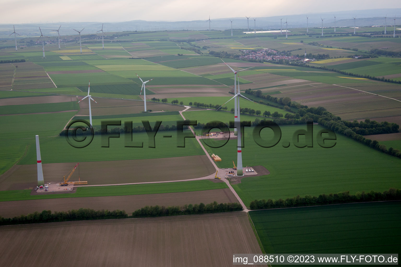 Luftbild von Undenheim im Bundesland Rheinland-Pfalz, Deutschland