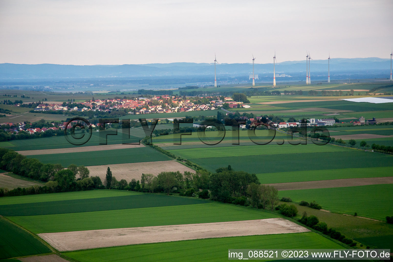 Luftaufnahme von Gau-Odernheim im Bundesland Rheinland-Pfalz, Deutschland