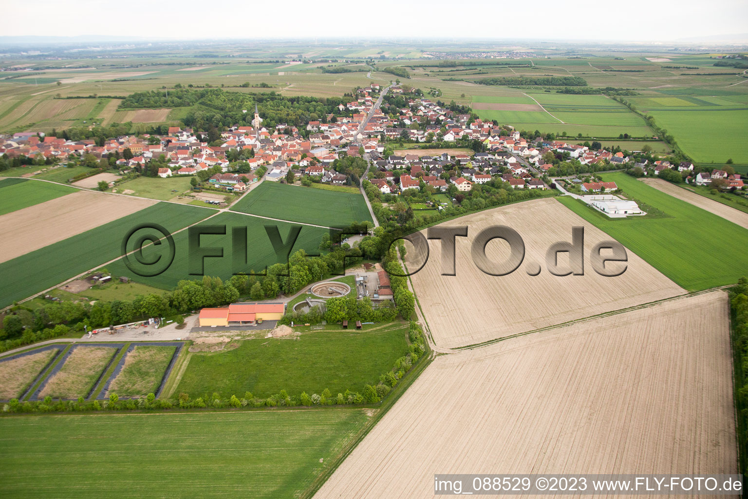 Luftbild von Dittelsheim-Heßloch im Bundesland Rheinland-Pfalz, Deutschland