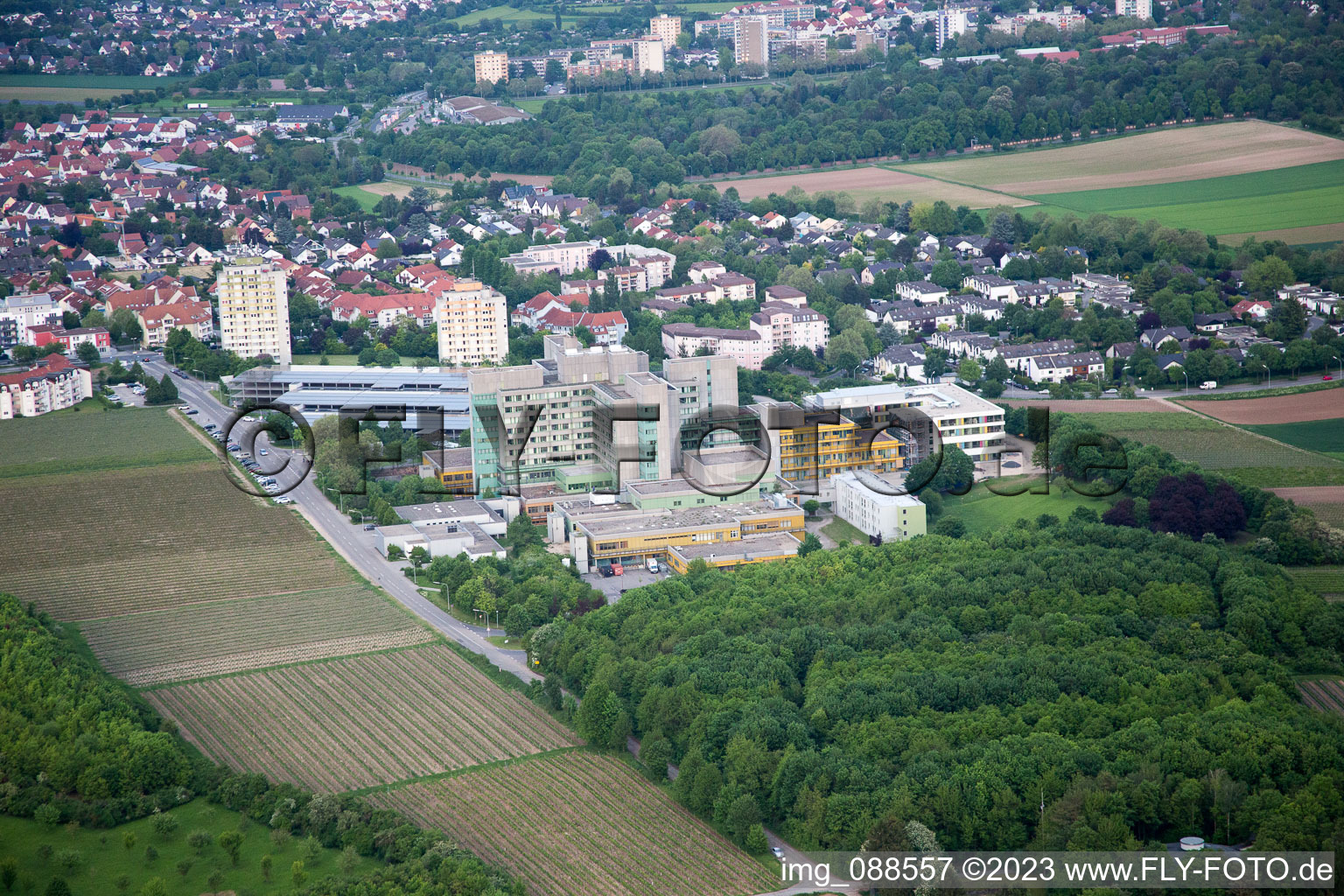Klinikum im Ortsteil Herrnsheim in Worms im Bundesland Rheinland-Pfalz, Deutschland