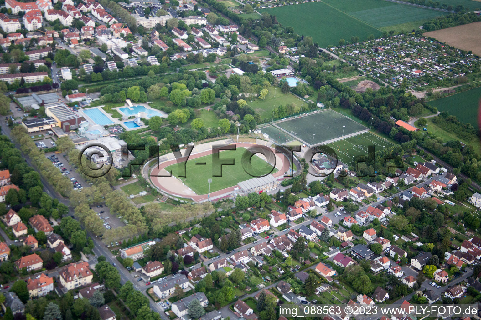 EWR Arena im Ortsteil Hochheim in Worms im Bundesland Rheinland-Pfalz, Deutschland