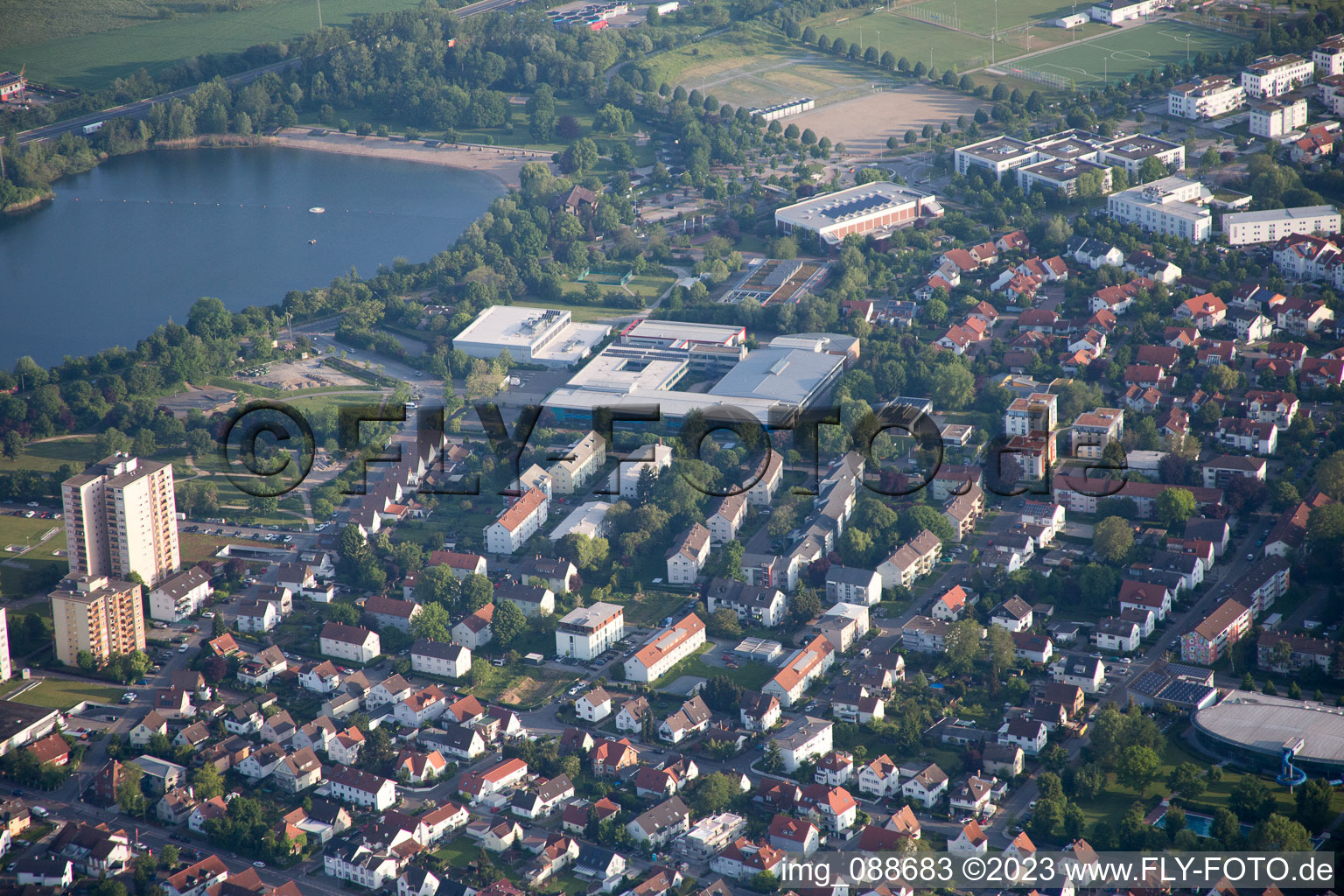 Drohnenbild von Bensheim im Bundesland Hessen, Deutschland