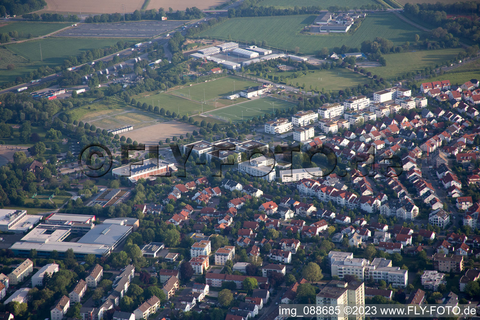 Bensheim im Bundesland Hessen, Deutschland von einer Drohne aus