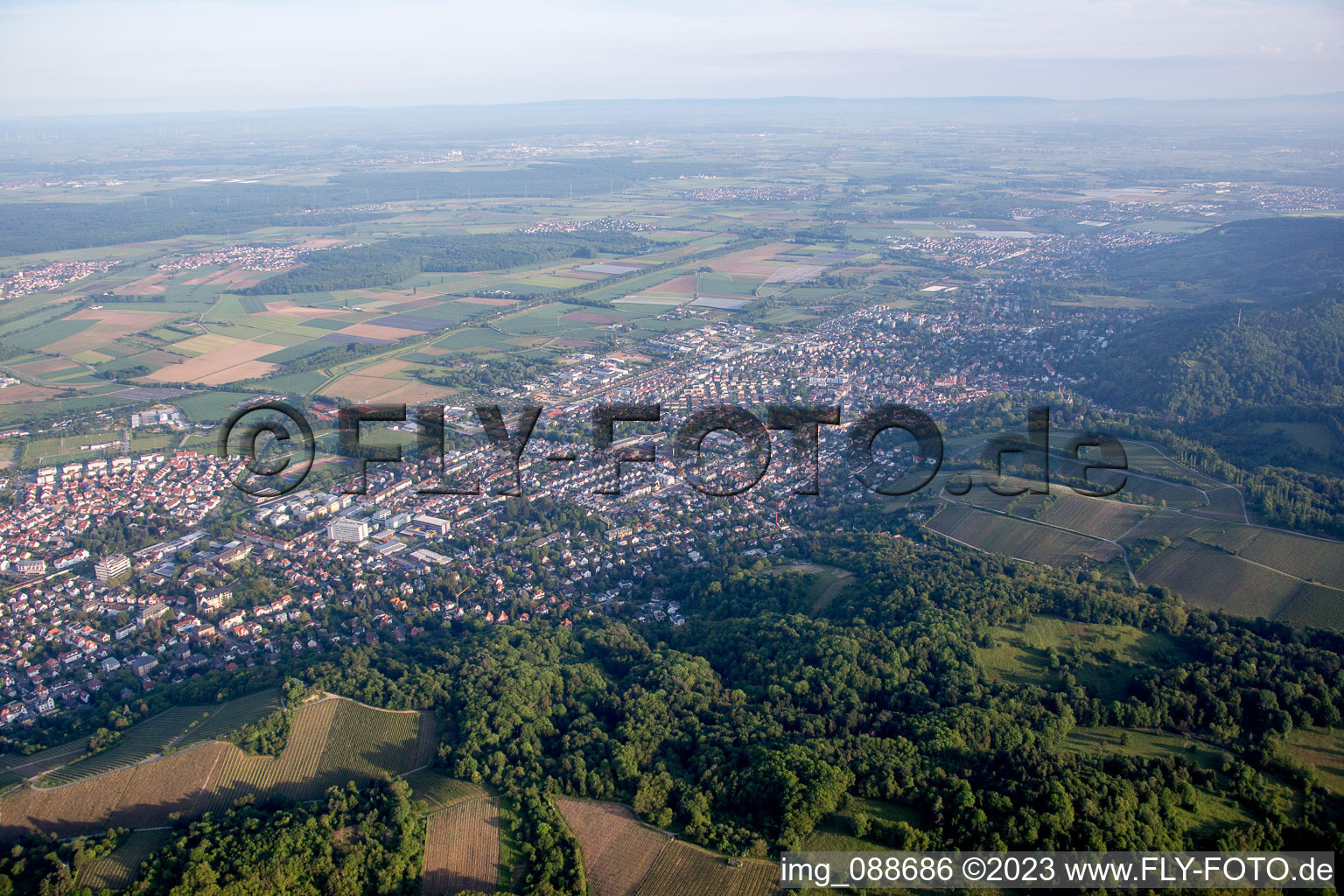 Luftbild von Bensheim im Bundesland Hessen, Deutschland