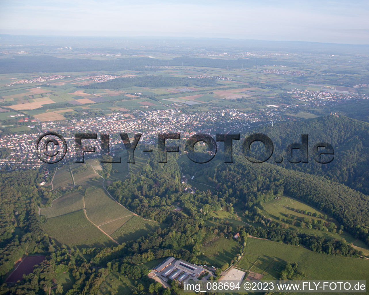 Bensheim, Auerbach von Osten im Bundesland Hessen, Deutschland von oben gesehen