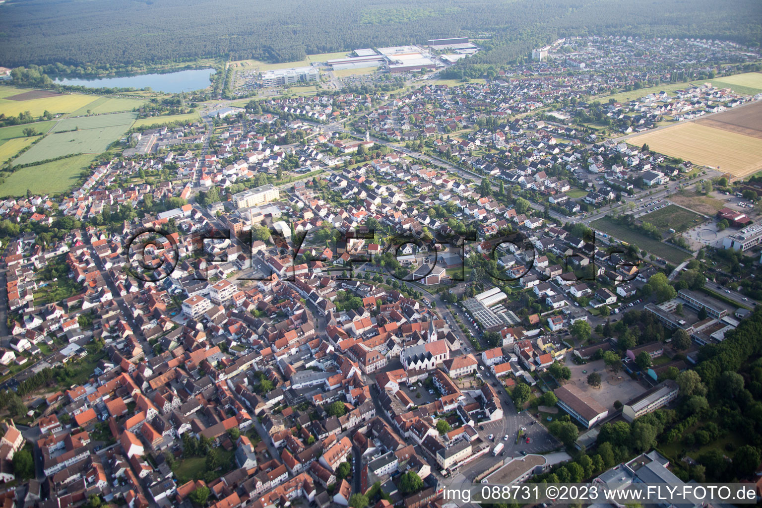 Luftbild von Babenhausen im Bundesland Hessen, Deutschland