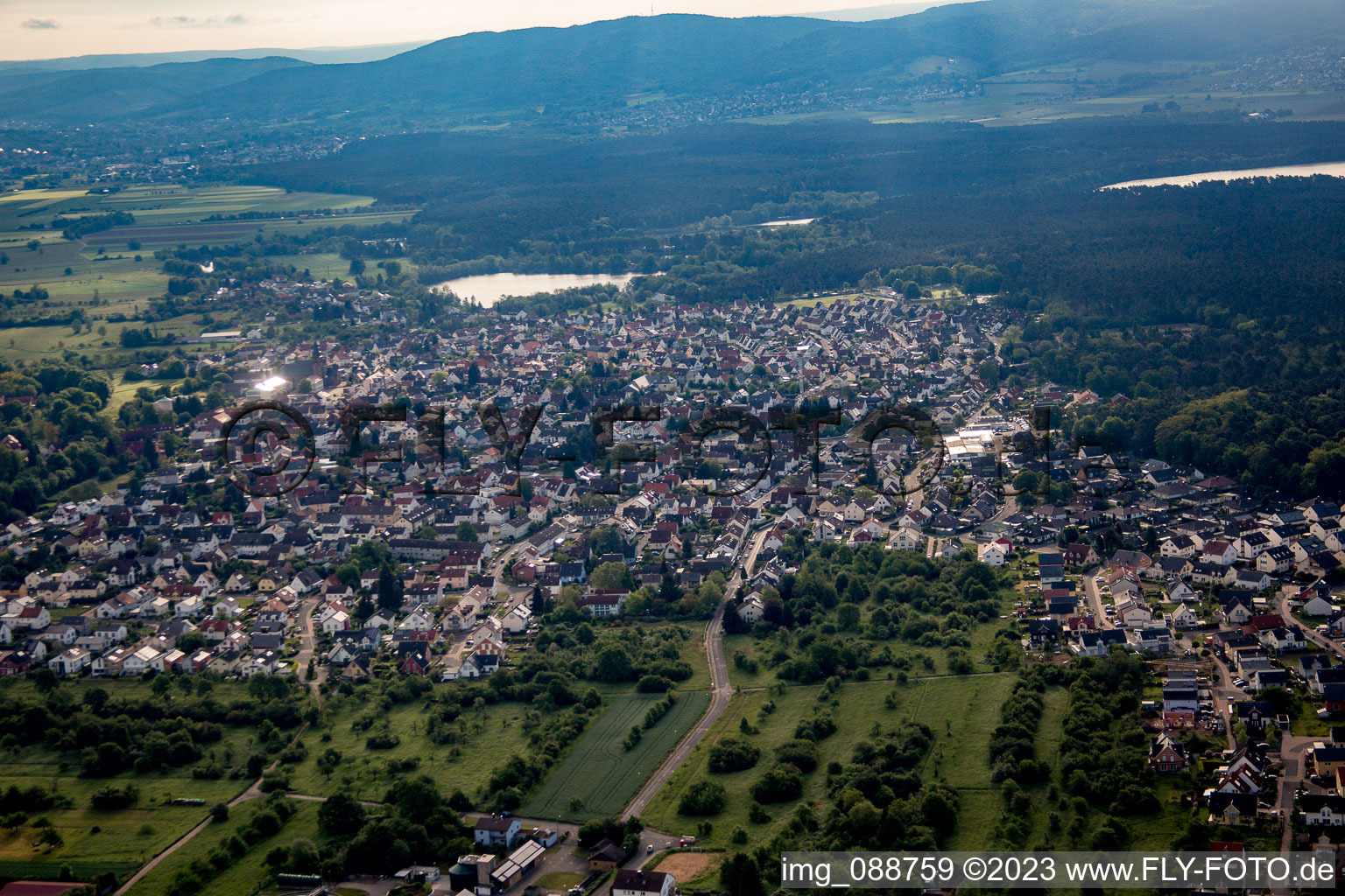 Luftbild von Kahl am Main im Bundesland Bayern, Deutschland