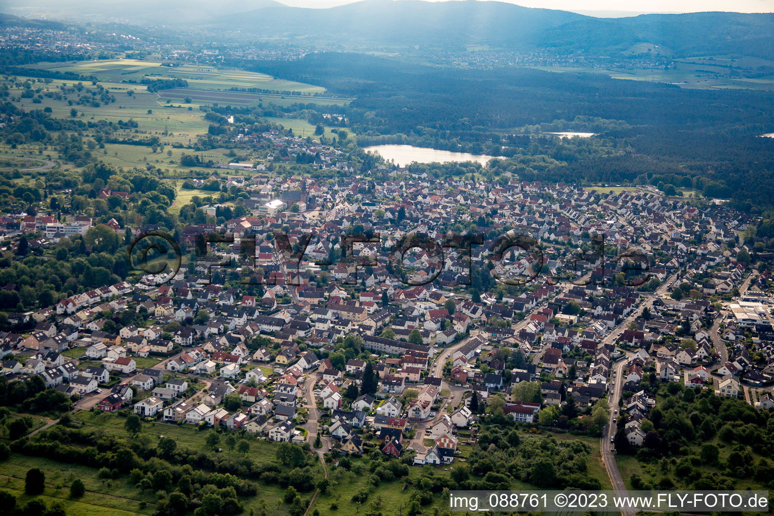 Luftaufnahme von Kahl am Main im Bundesland Bayern, Deutschland