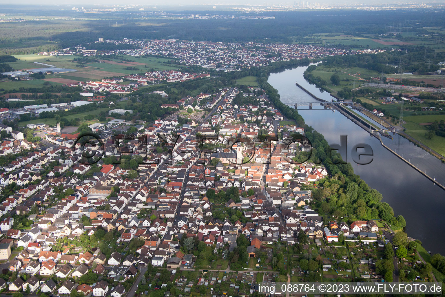 Luftbild von Großkrotzenburg im Bundesland Hessen, Deutschland