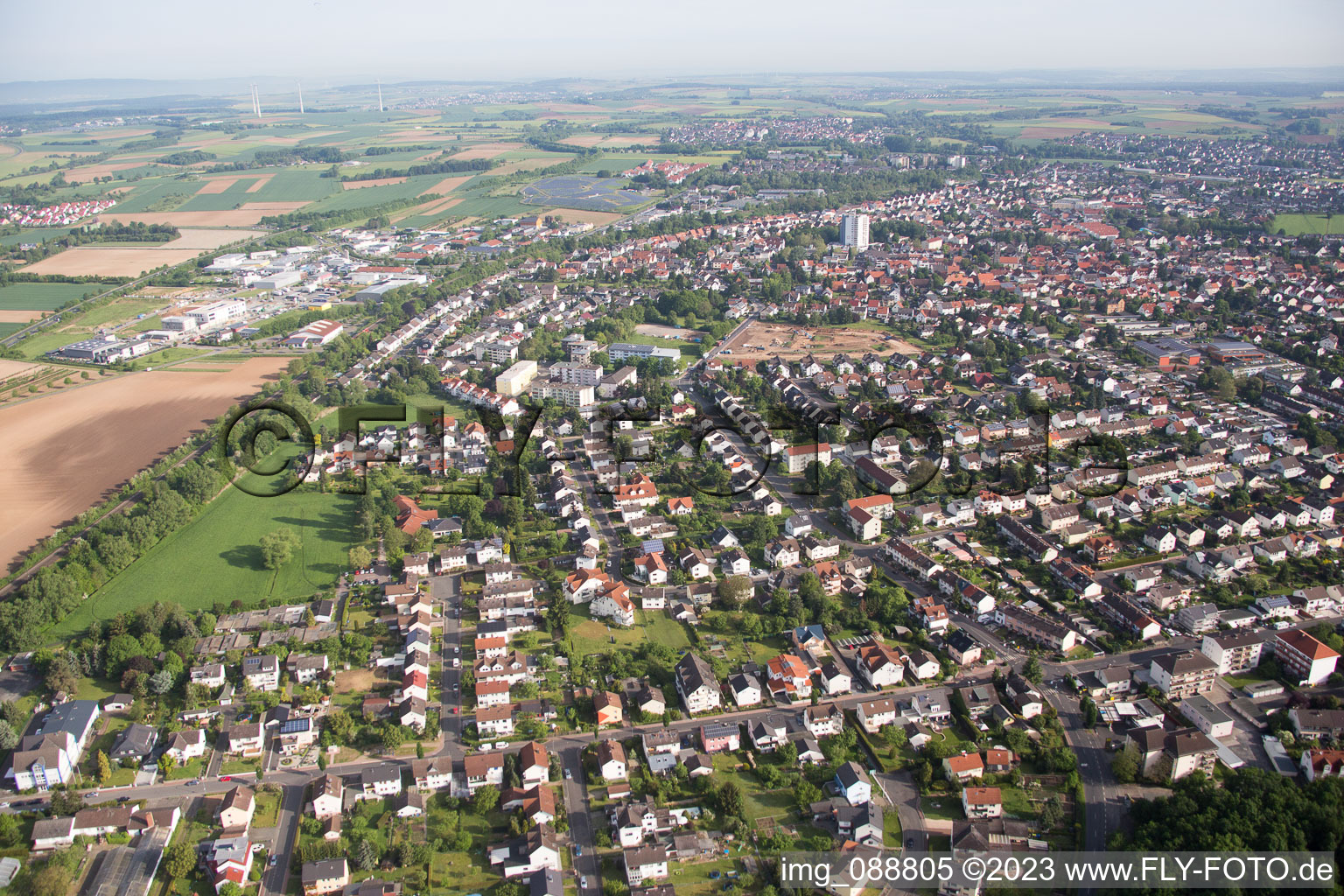 Luftbild von Bruchköbel im Bundesland Hessen, Deutschland