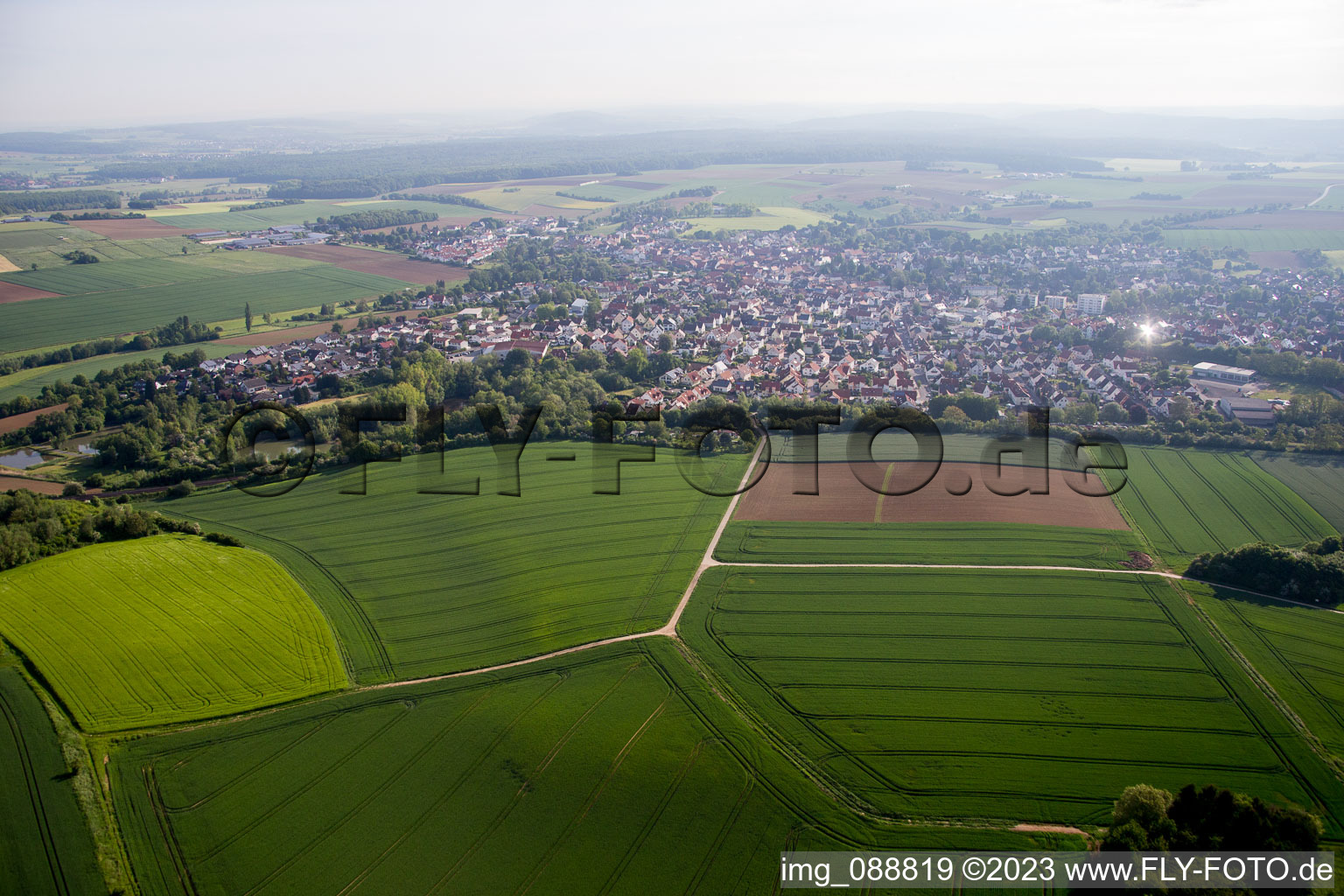 Schrägluftbild von Windecken im Bundesland Hessen, Deutschland