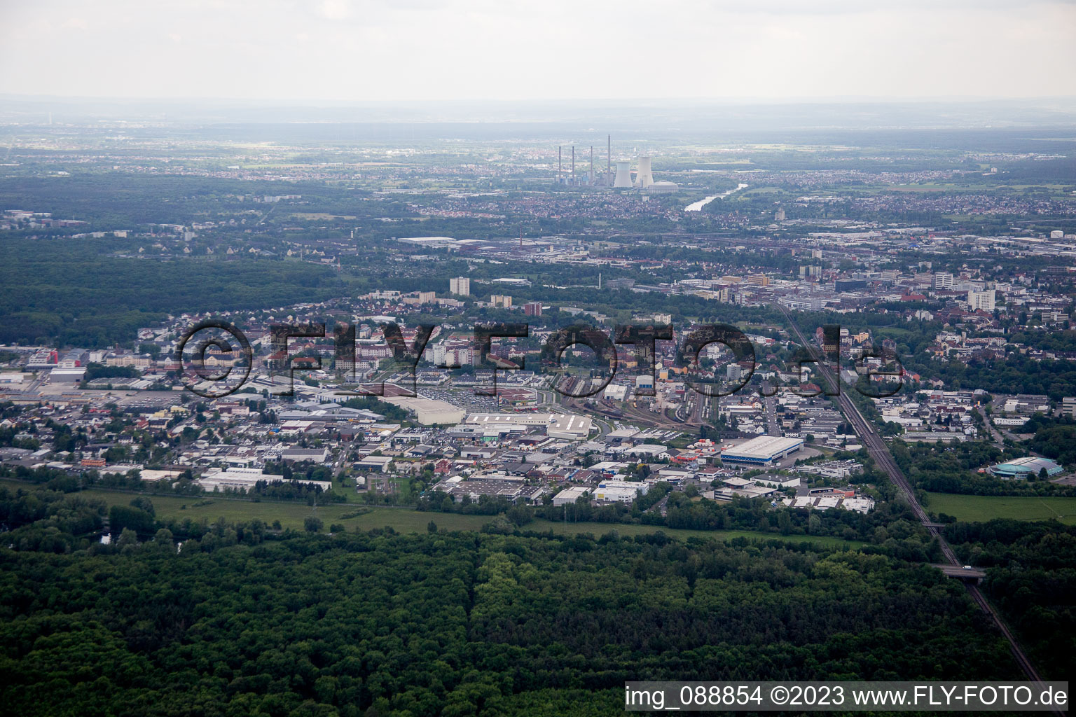 Hanau im Bundesland Hessen, Deutschland aus der Drohnenperspektive