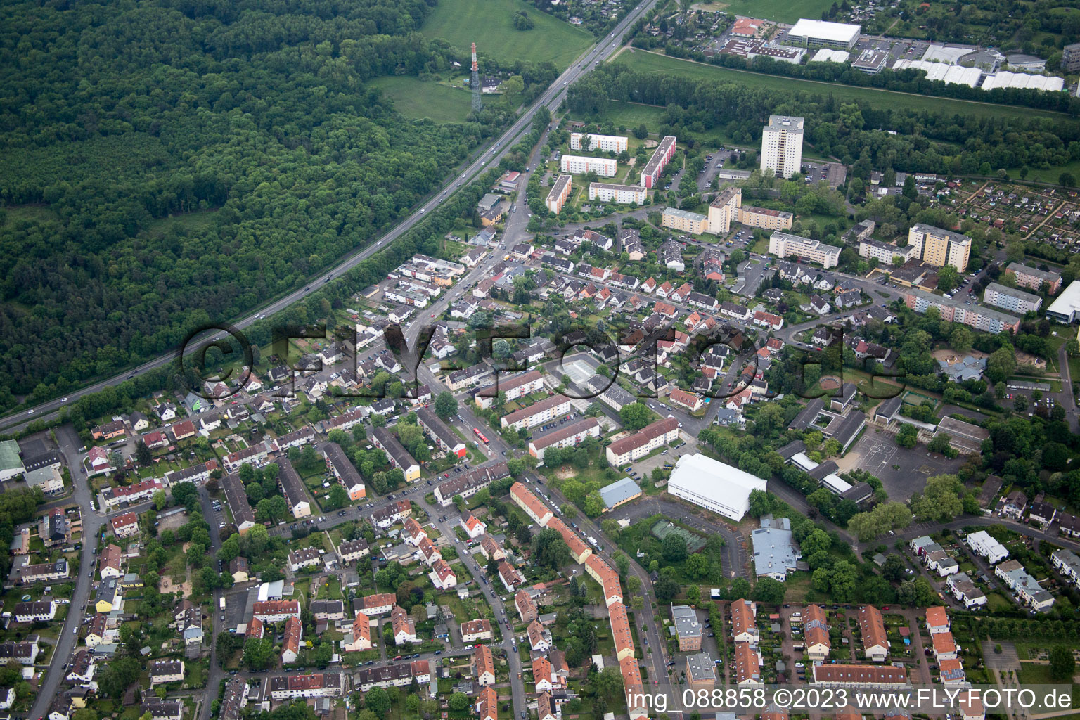 Luftaufnahme von Hanau im Bundesland Hessen, Deutschland