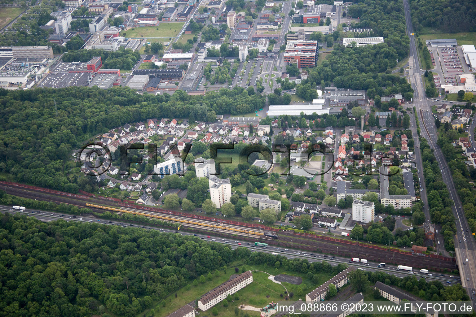 Hanau im Bundesland Hessen, Deutschland von oben gesehen