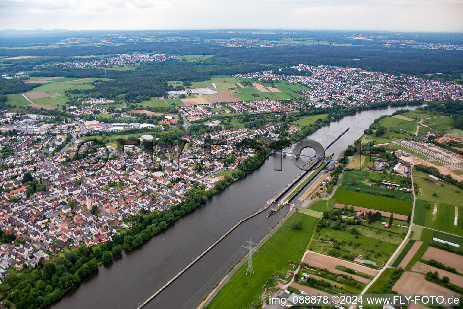 Luftaufnahme von Großkrotzenburg im Bundesland Hessen, Deutschland