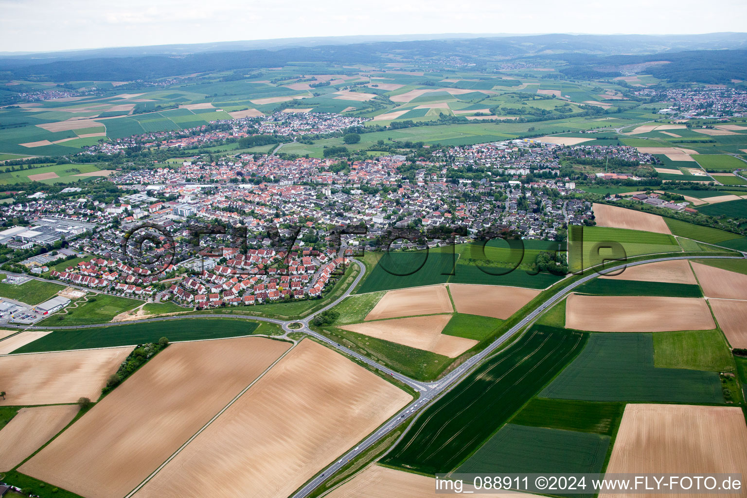 Schrägluftbild von Reinheim im Bundesland Hessen, Deutschland