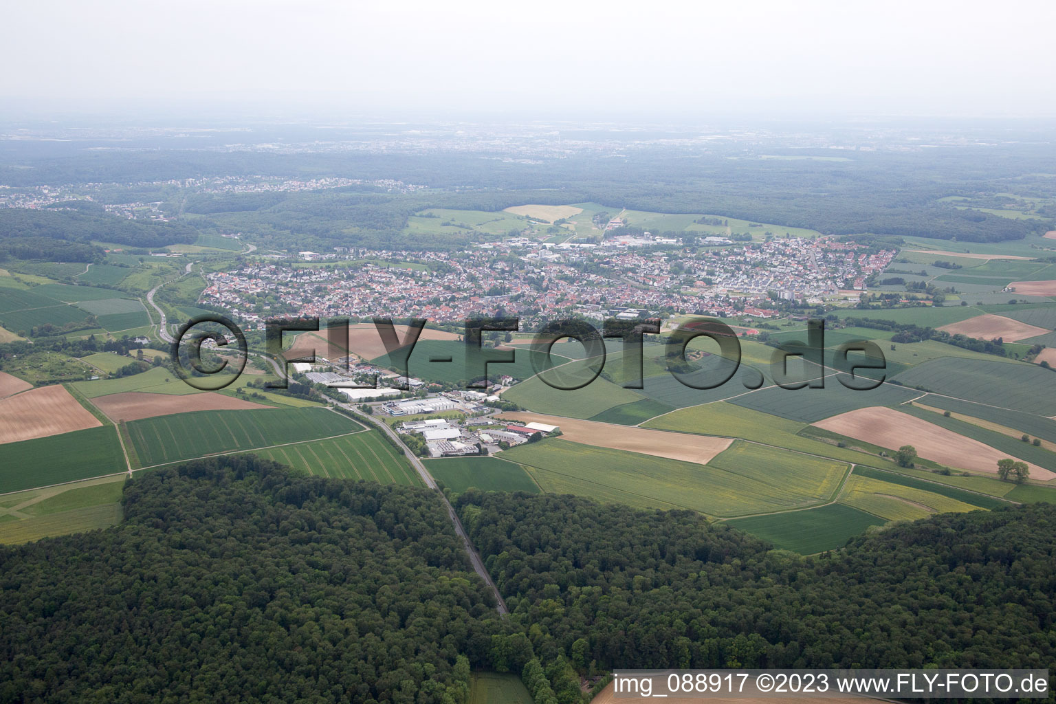 Ober-Ramstadt im Bundesland Hessen, Deutschland von oben
