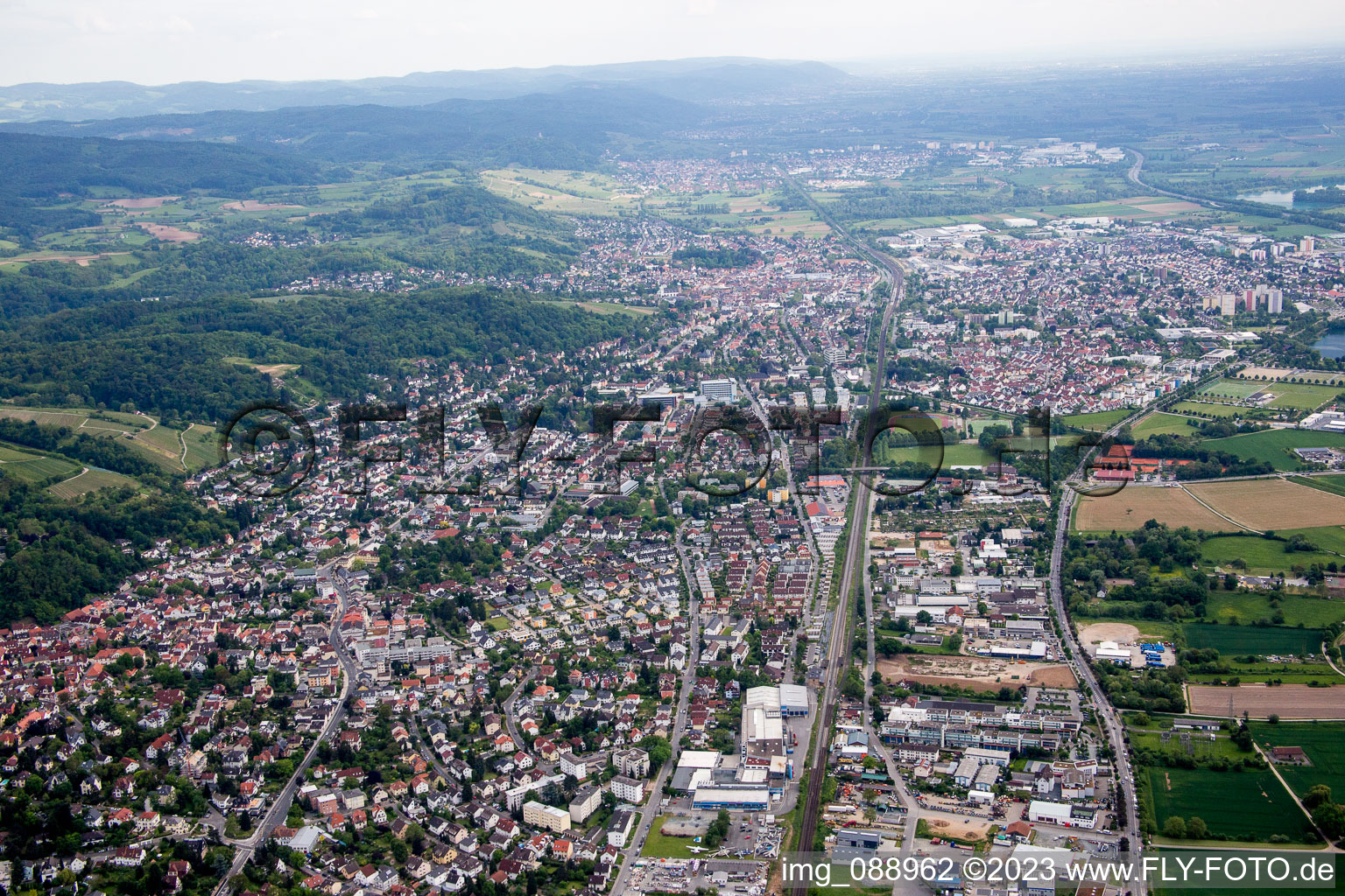 Luftaufnahme von Bensheim-Auerbach im Bundesland Hessen, Deutschland