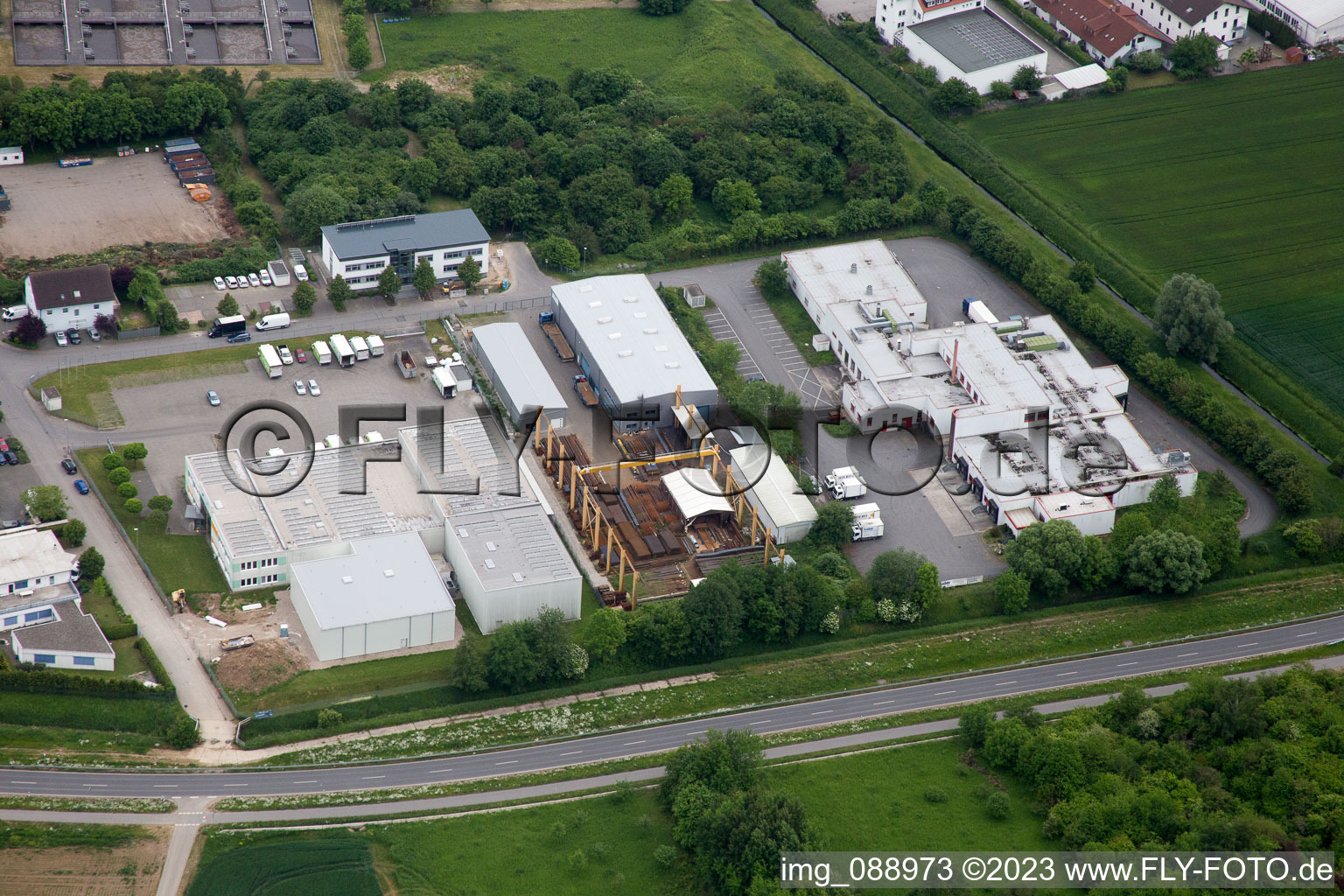 Luftbild von Bensheim, Industriegebiet W im Bundesland Hessen, Deutschland