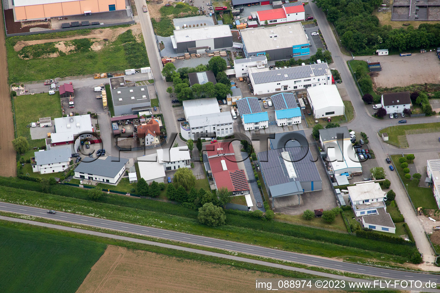 Luftaufnahme von Bensheim, Industriegebiet W im Bundesland Hessen, Deutschland