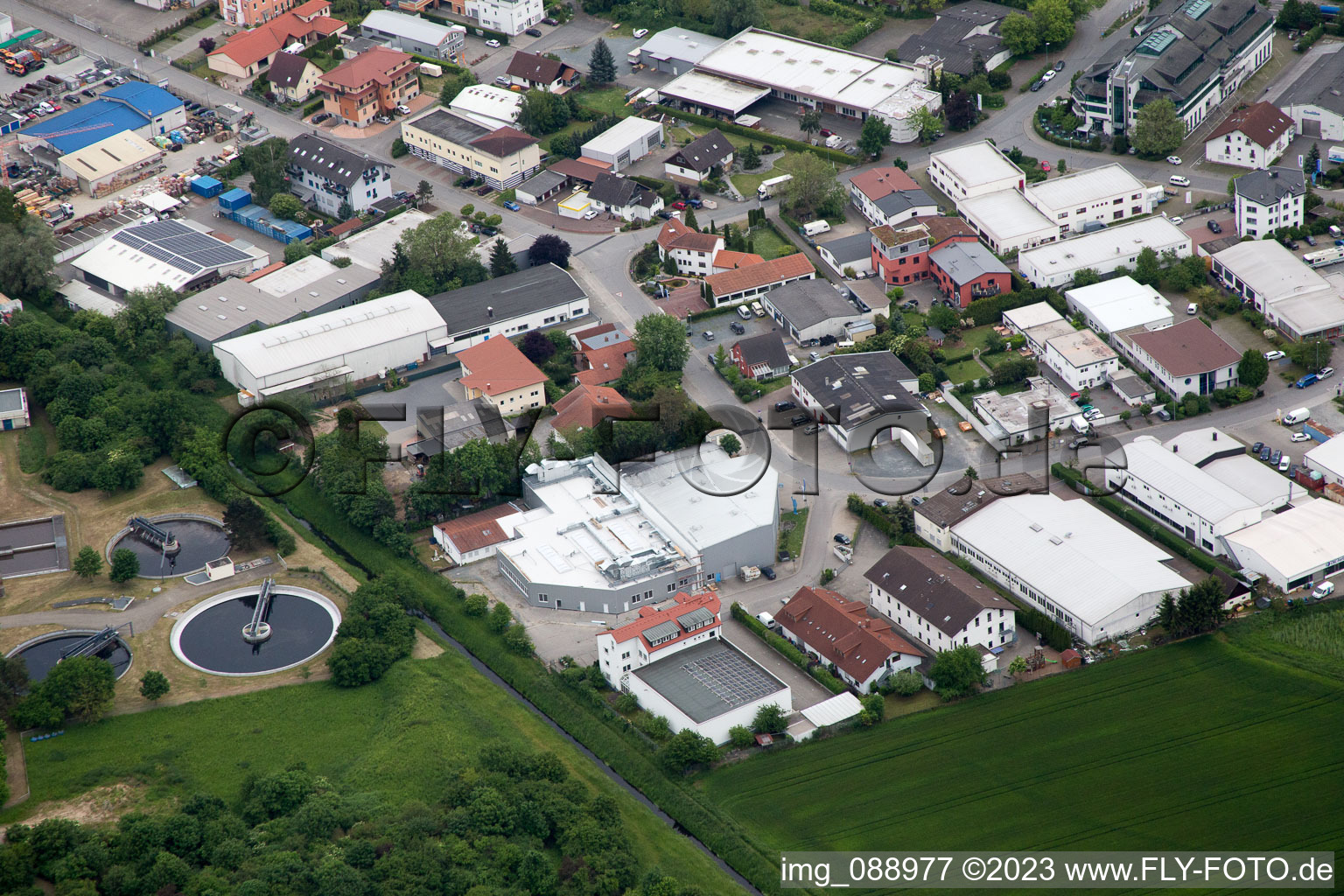 Bensheim, Industriegebiet W im Bundesland Hessen, Deutschland aus der Luft