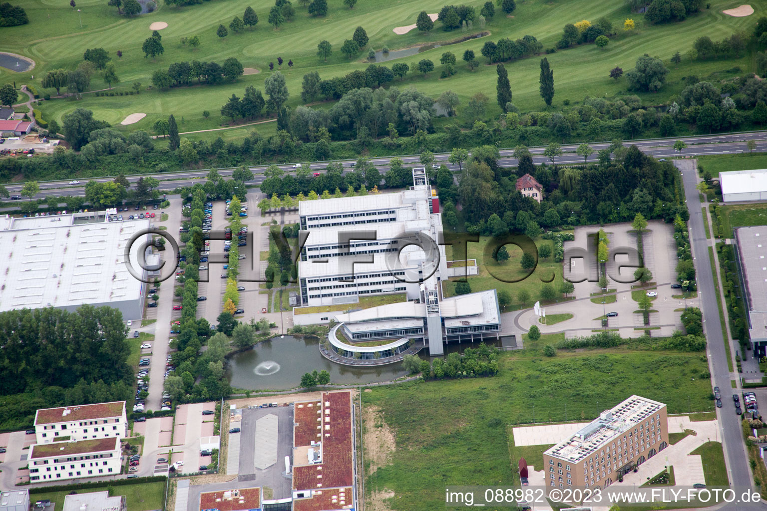 Drohnenaufname von Bensheim, Industriegebiet W im Bundesland Hessen, Deutschland