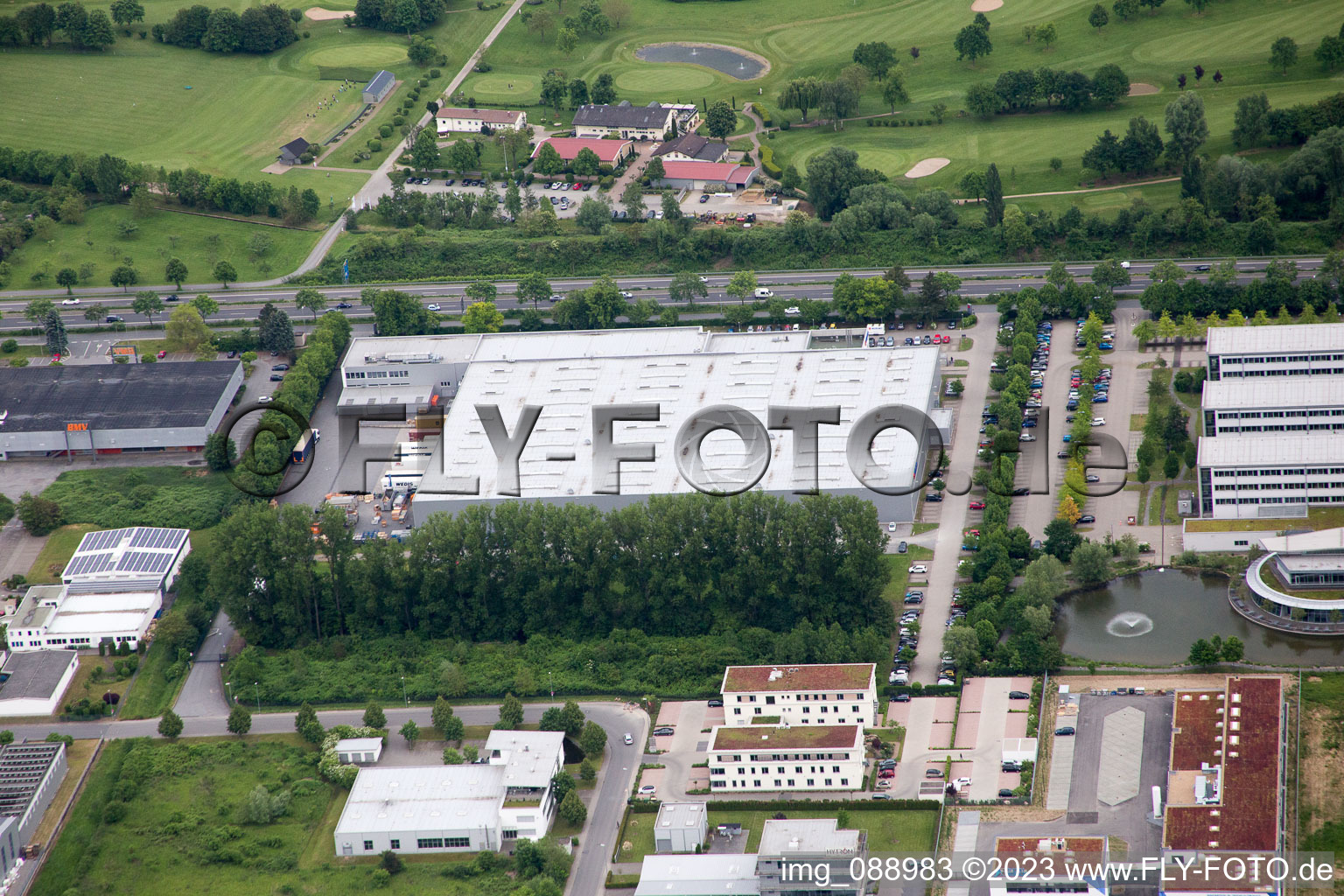 Drohnenbild von Bensheim, Industriegebiet W im Bundesland Hessen, Deutschland
