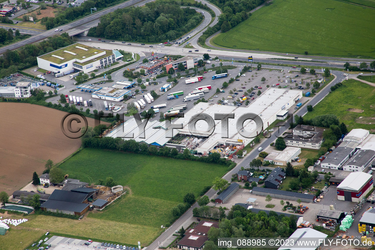 Bensheim, Industriegebiet W im Bundesland Hessen, Deutschland von einer Drohne aus