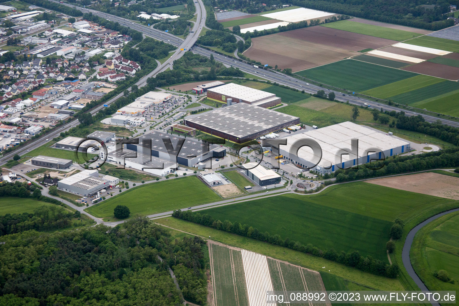Luftaufnahme von Einhausen im Bundesland Hessen, Deutschland