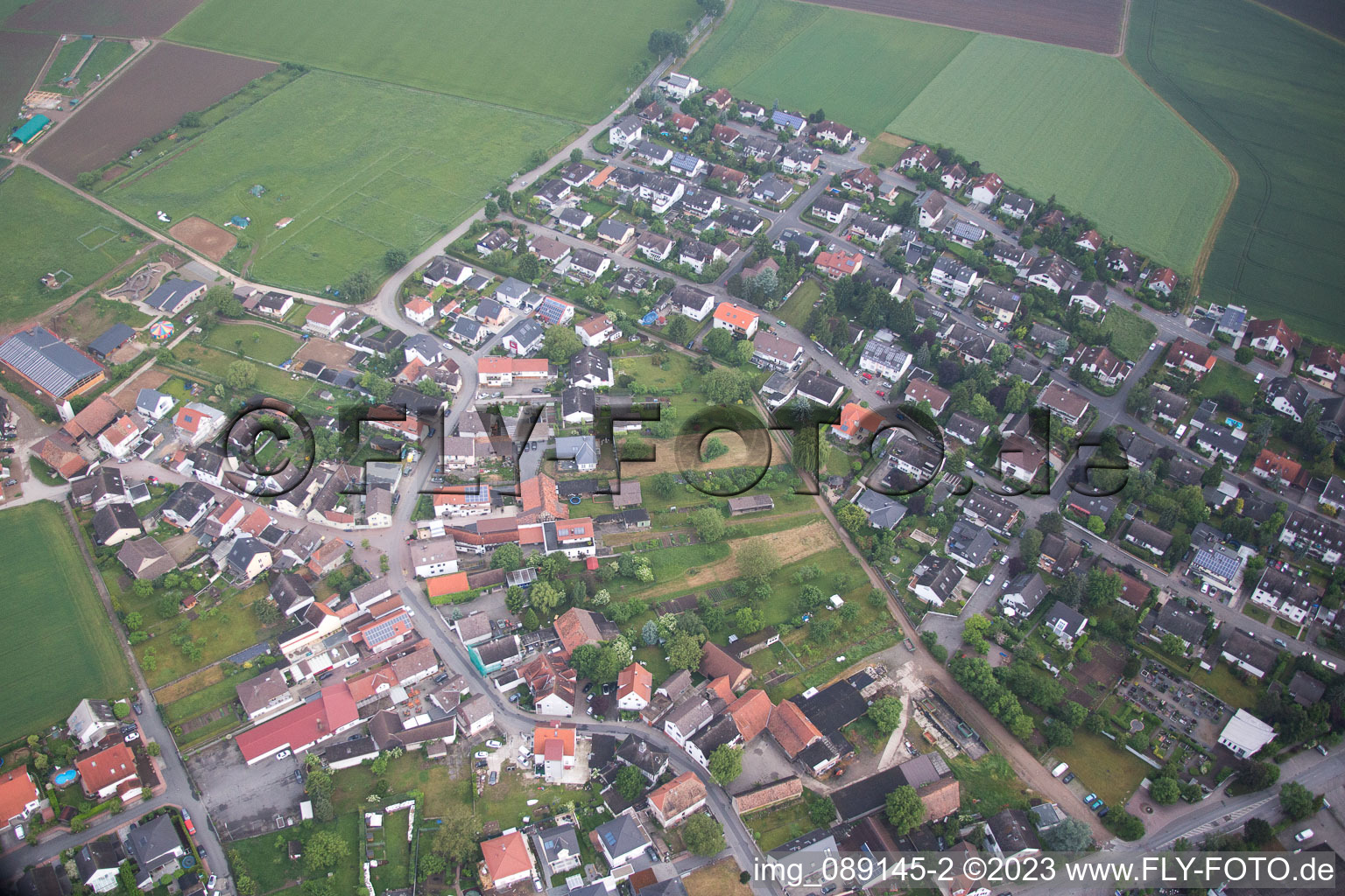 Luftbild von Rodau im Bundesland Hessen, Deutschland