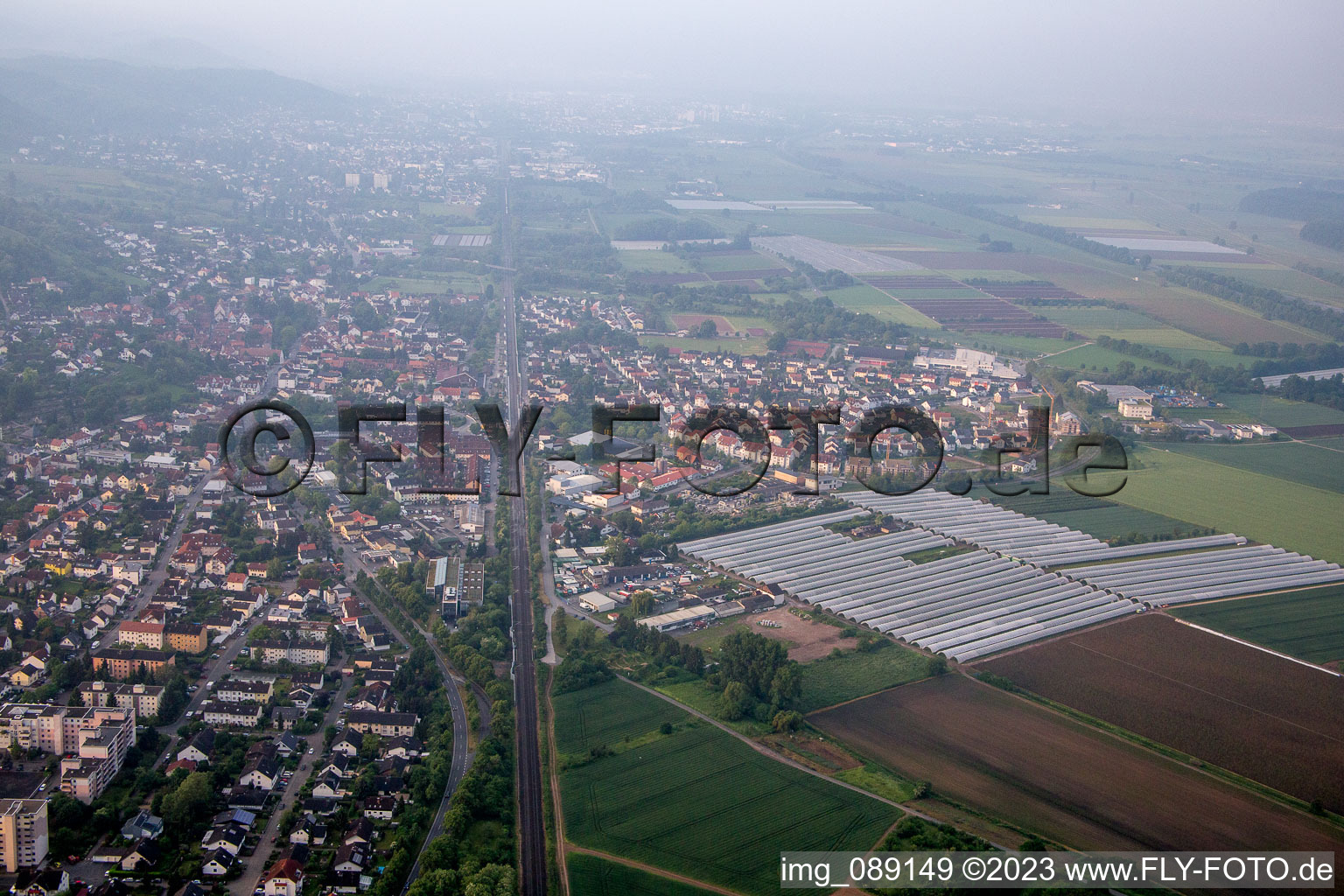 Zwingenberg im Bundesland Hessen, Deutschland von einer Drohne aus