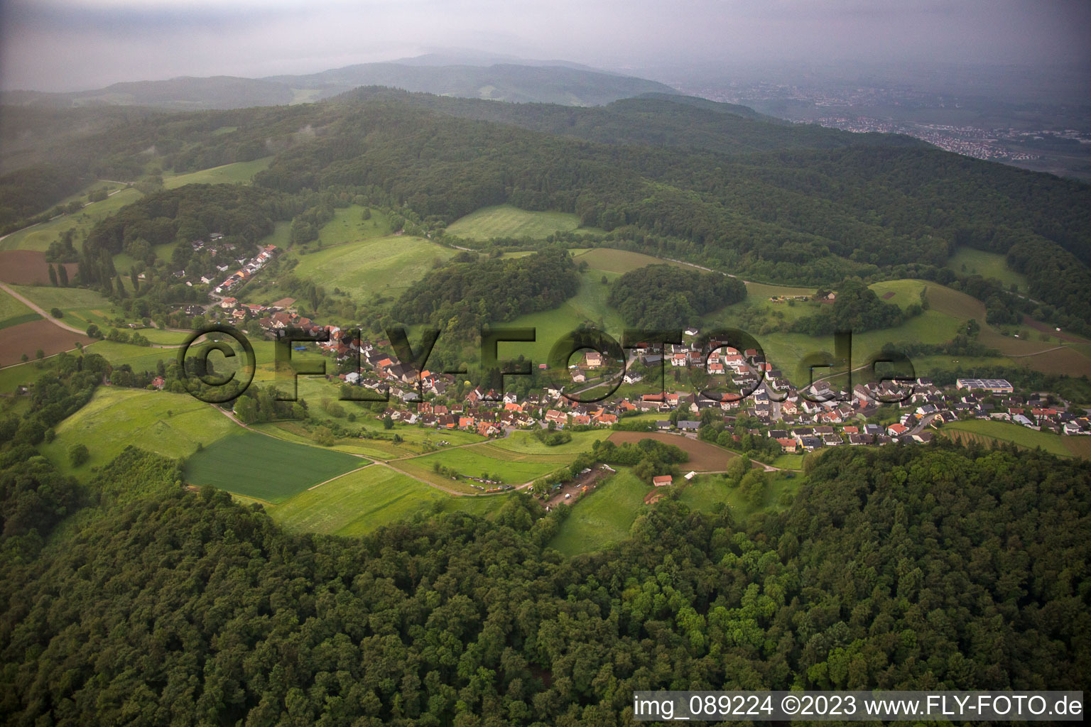 Luftbild von Erbach im Bundesland Hessen, Deutschland