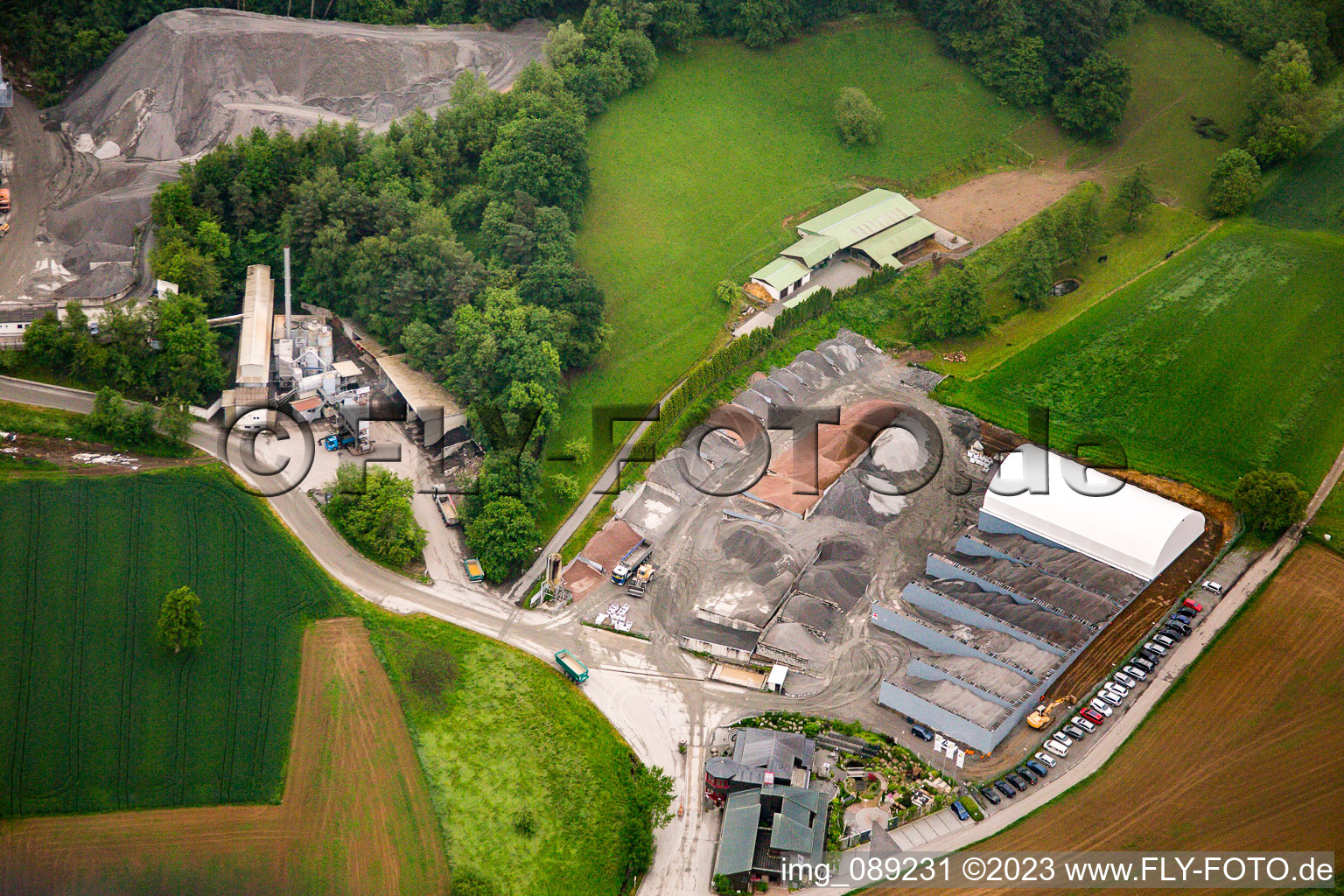 Luftbild von Sonderbach, Steinbruch im Bundesland Hessen, Deutschland