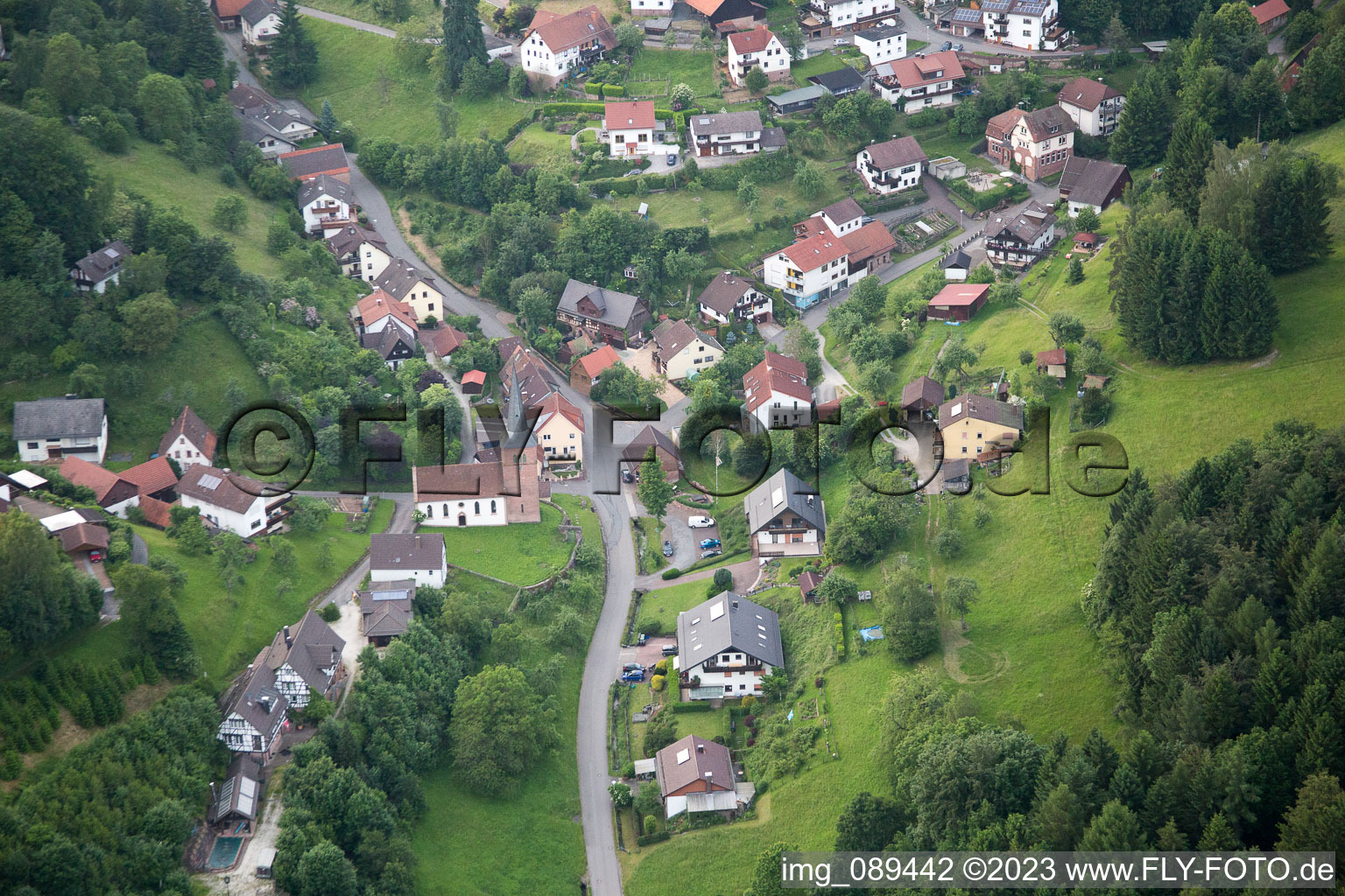 Brombach im Bundesland Baden-Württemberg, Deutschland von der Drohne aus gesehen