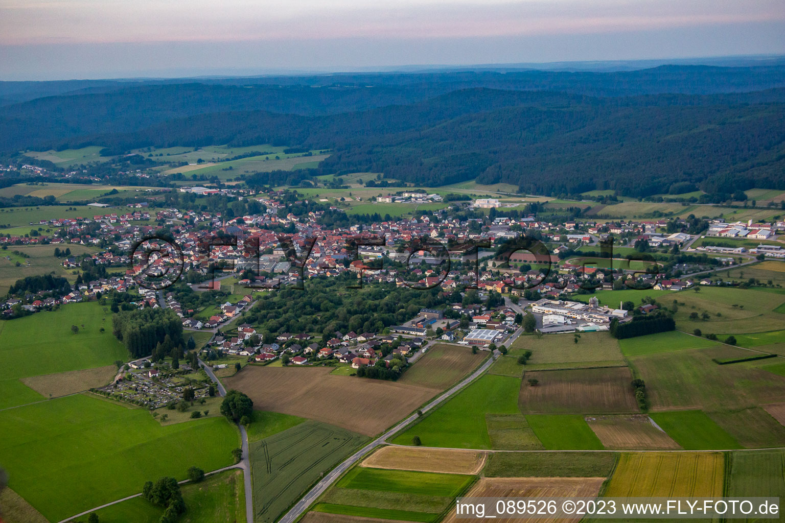 Luftbild von Ortsteil Beerfelden in Oberzent im Bundesland Hessen, Deutschland