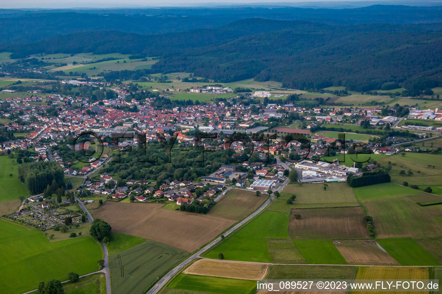 Luftaufnahme von Ortsteil Beerfelden in Oberzent im Bundesland Hessen, Deutschland